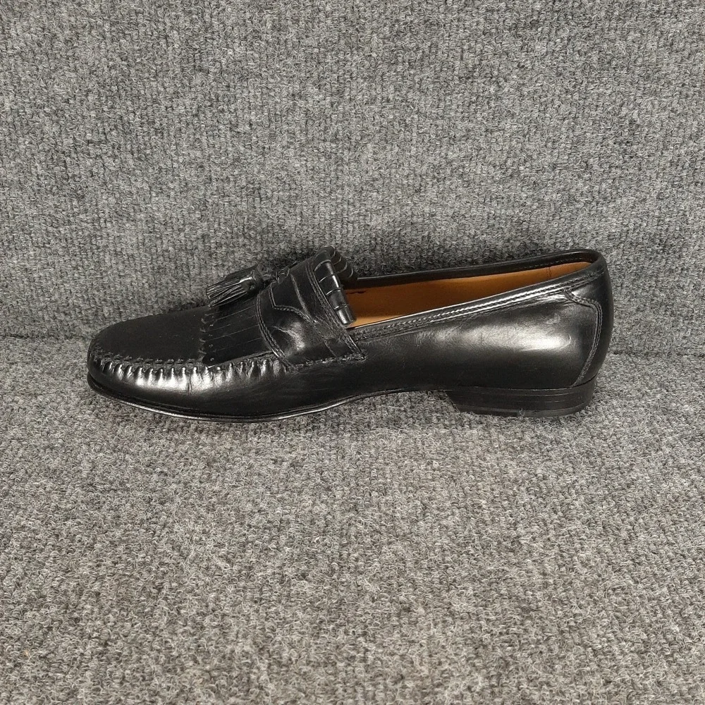 Johnston & Murphy Leather Tassel Loafers Mens US 9.5 Black  15-0835  EUC